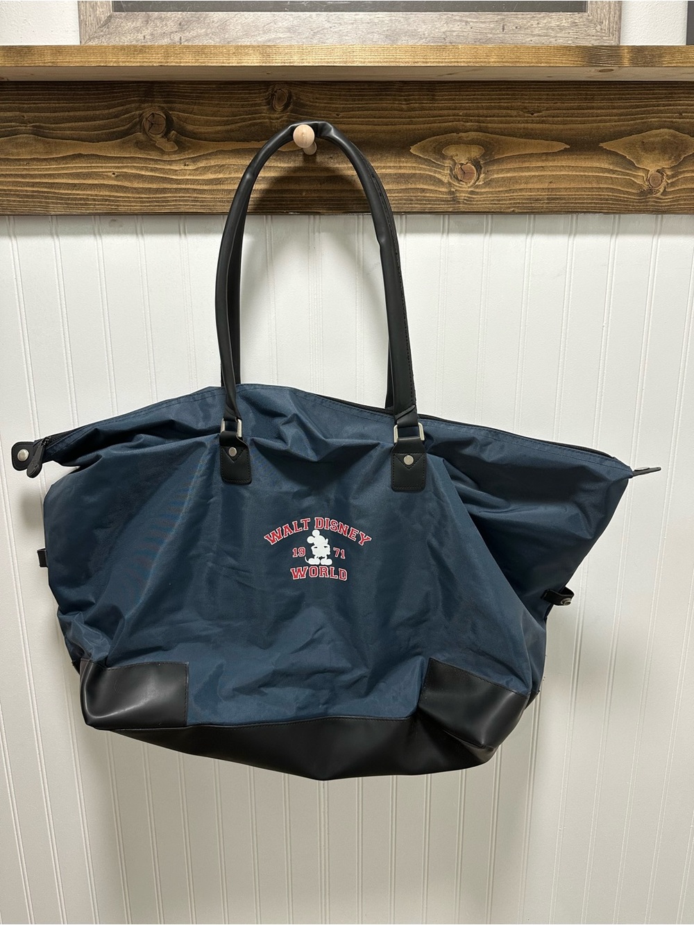 Disney Navy weekender Duffel Tote with Black Trim and Mickey logo